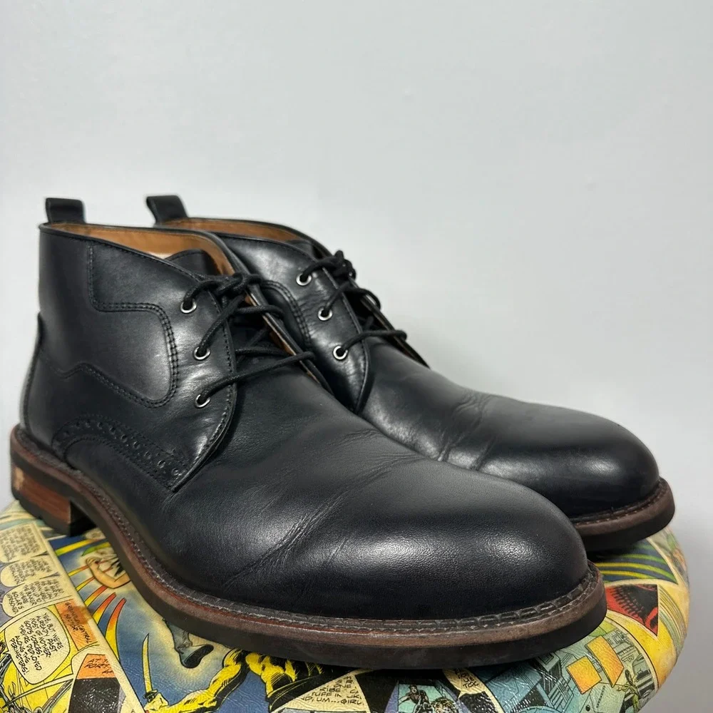 Johnston & Murphy J&M 1850 Black Leather Chukka Boots Men's 10M